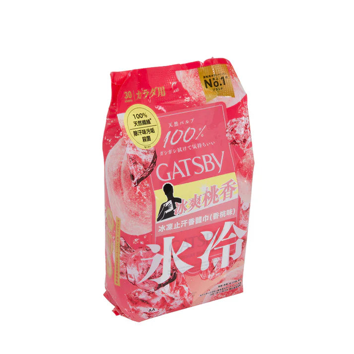 Mandom Gatsby Ice-type Deodorant Body Wipes Freeze Peach