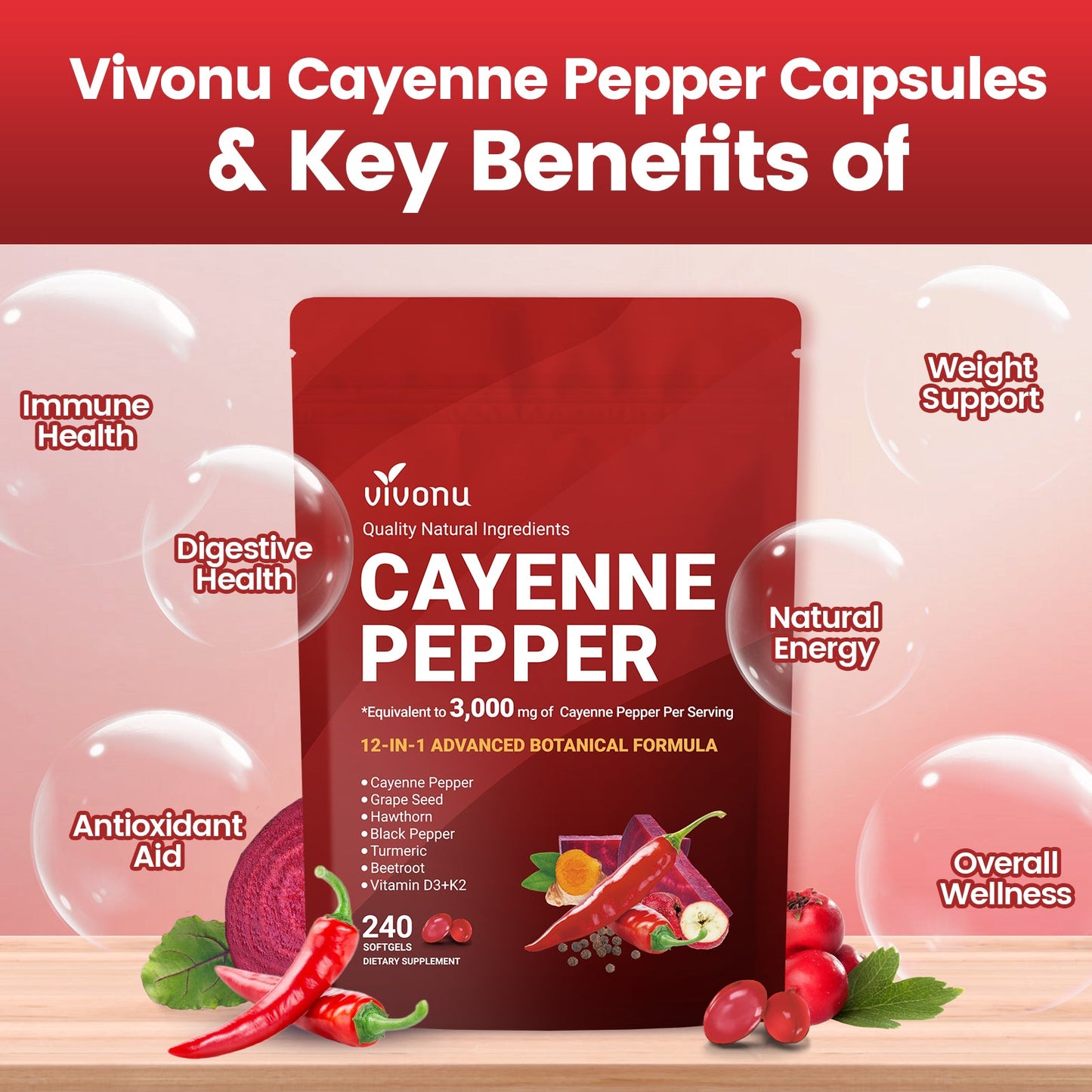 Cayenne Pepper Supplement Softgels