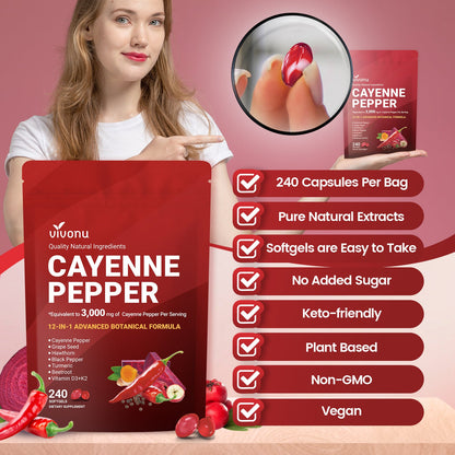 Cayenne Pepper Supplement Softgels