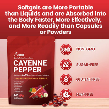 Cayenne Pepper Supplement Softgels
