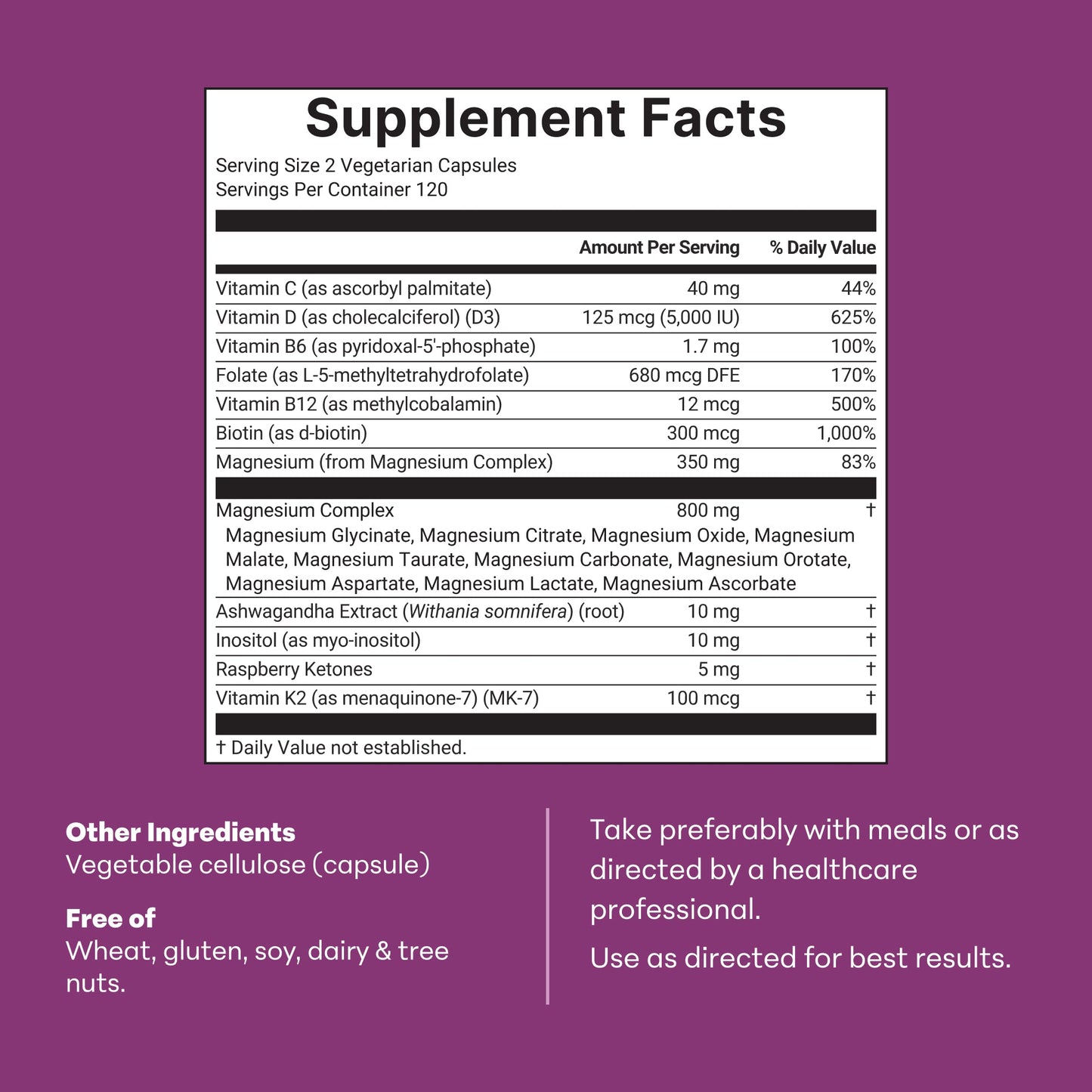 Micro Ingredients Magnesium Complex 20-in-1 for Women, 240 Vegetarian Capsules