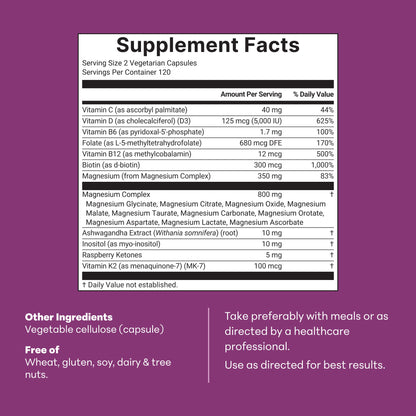 Micro Ingredients Magnesium Complex 20-in-1 for Women, 240 Vegetarian Capsules
