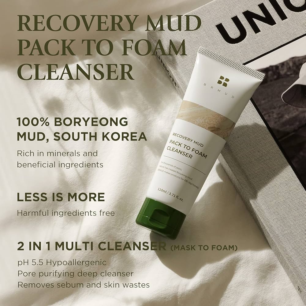 BRMUD Recovery Mud Pack To Foam Cleanser