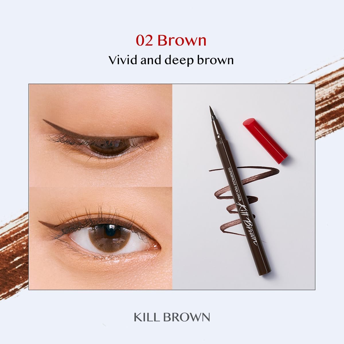 Clio Superproof Pen Liner #02 Kill Brown