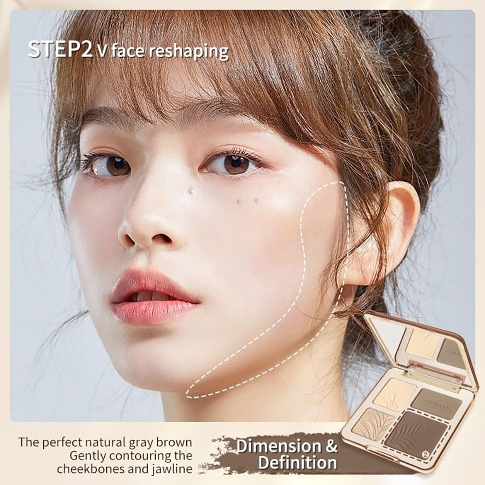 Judydoll 2 IN 1 Highlighter Contour Palette #02 Wood