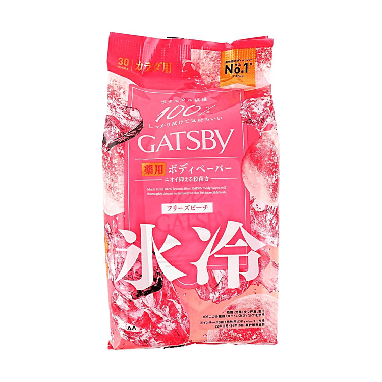 Mandom Gatsby Ice-type Deodorant Body Wipes Freeze Peach