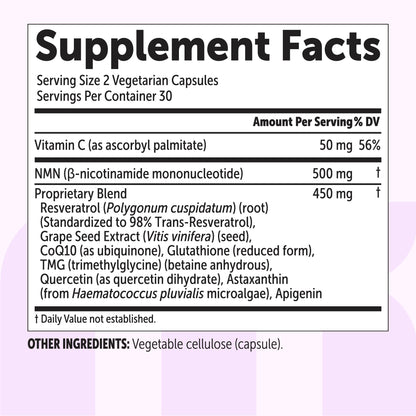 Micro Ingredients NMN Complex 1,000mg Per Serving, Veggie Capsules