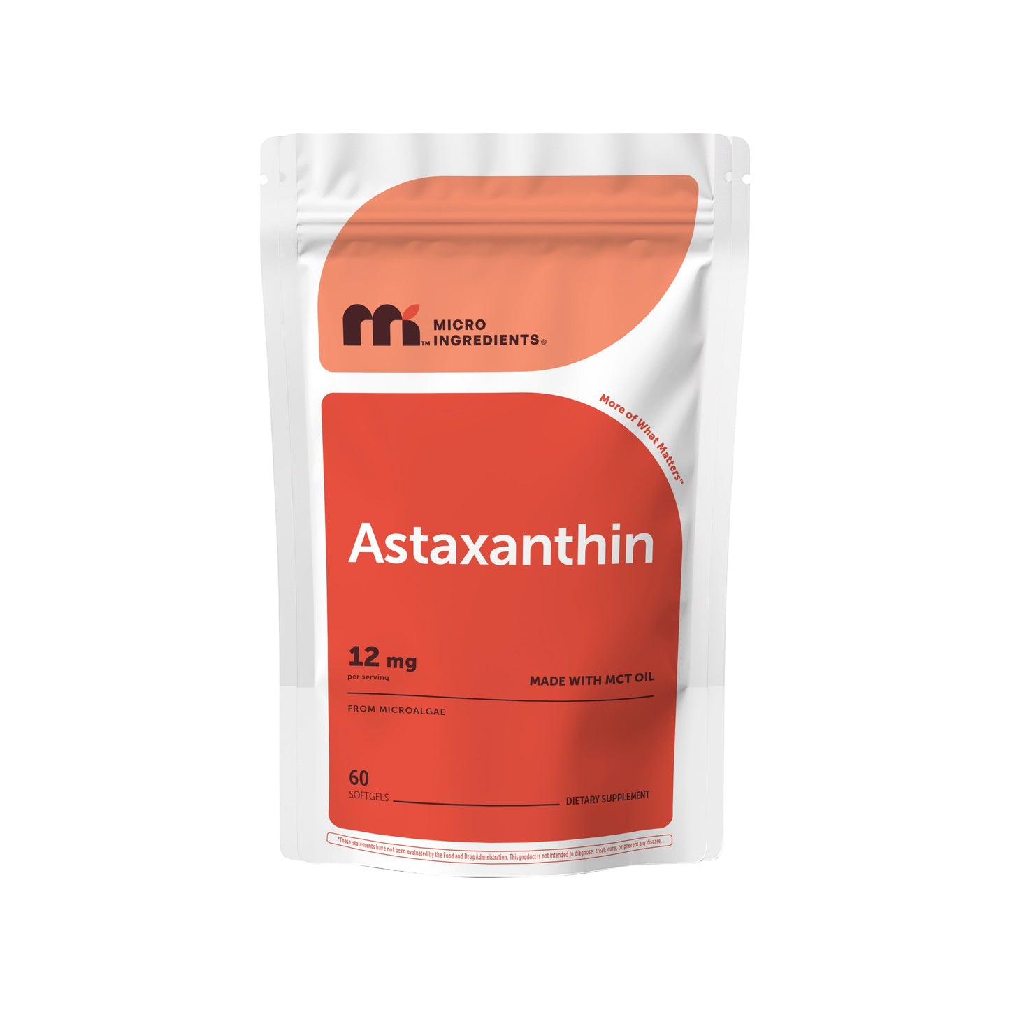 Micro Ingredients Astaxanthin 12mg softgels, tanning pills, Strength Carotenoids Skin Supplement w. 100% Natural Astaxanthin from MicroAlgae