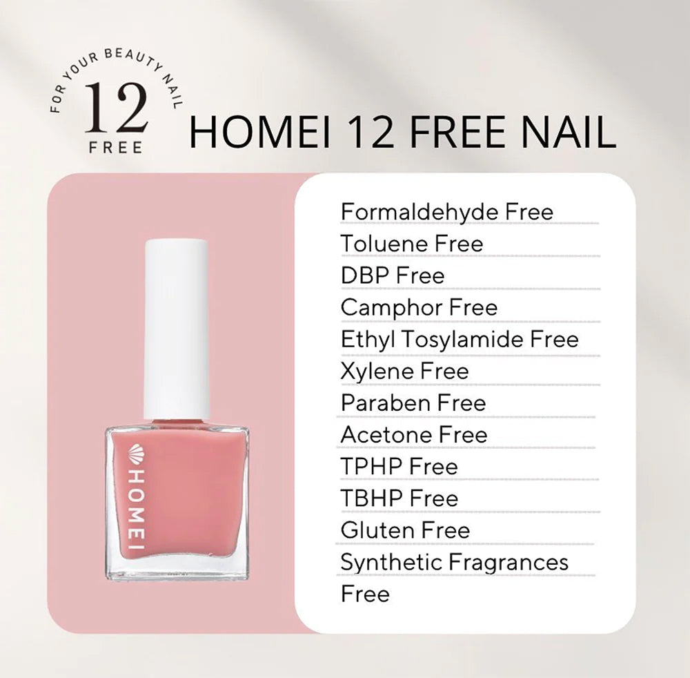 HOMEI 12 Free Nail Hardener Glitter Pink