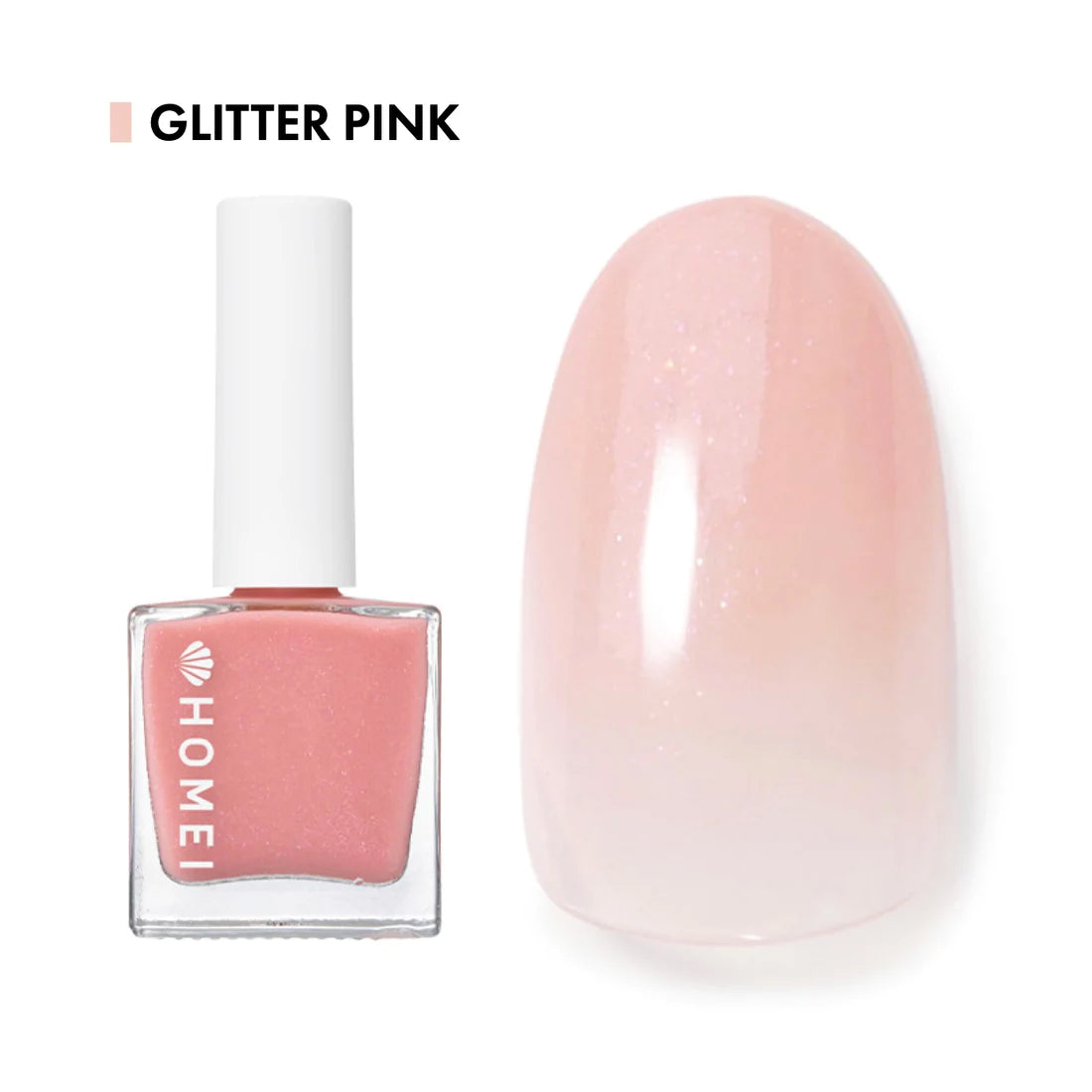 HOMEI 12 Free Nail Hardener Glitter Pink