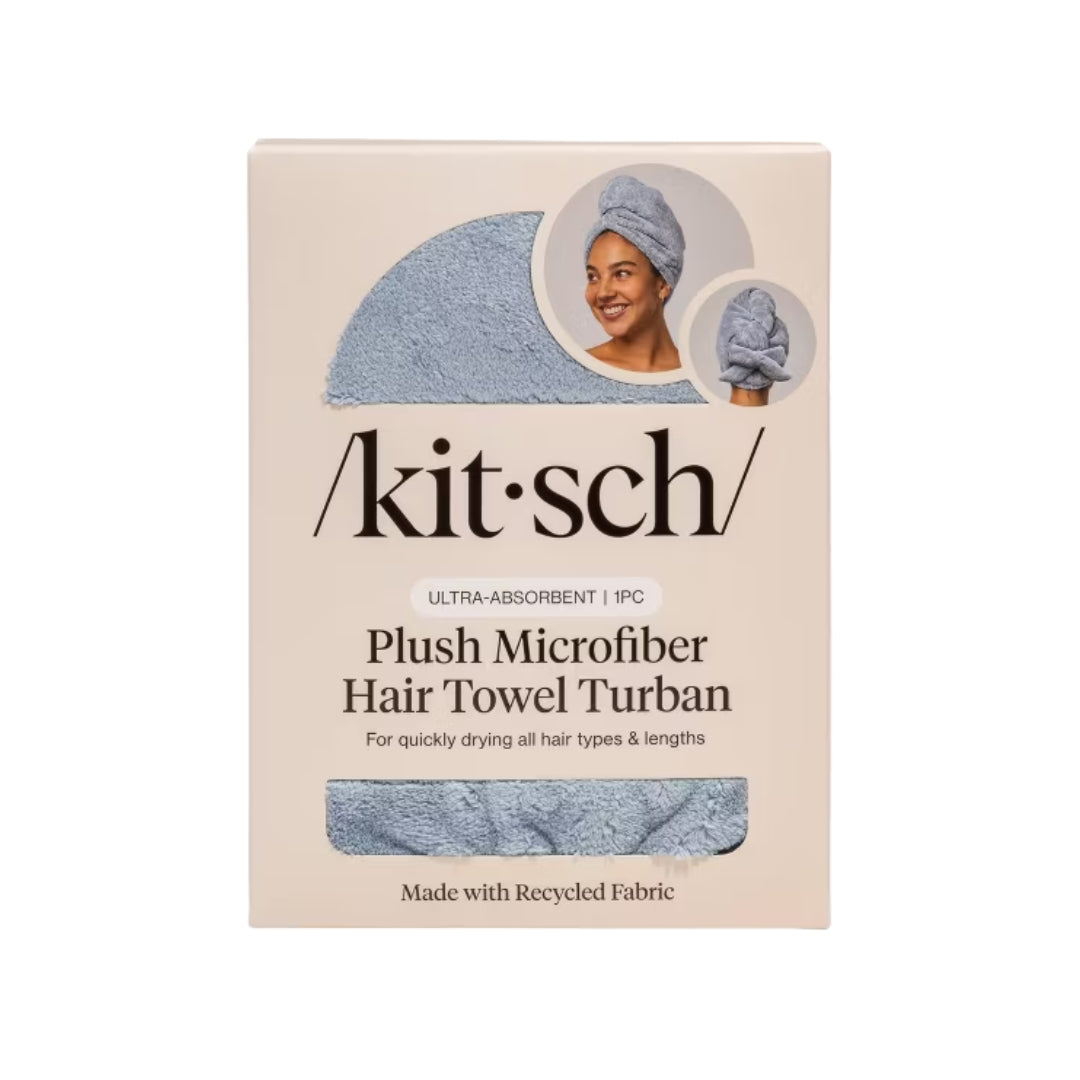 kitsch Plush Microfiber Hair Towel Turban with Bow