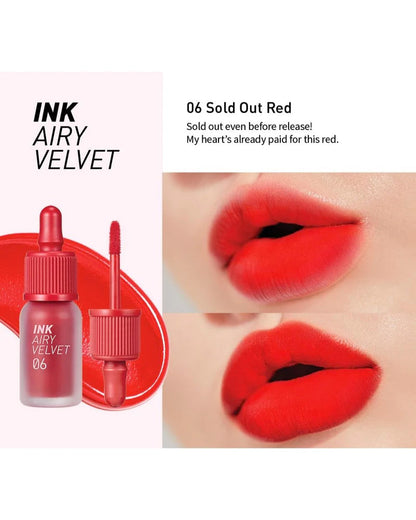 Peripera Ink Airy Velvet 06 Sold Out Red