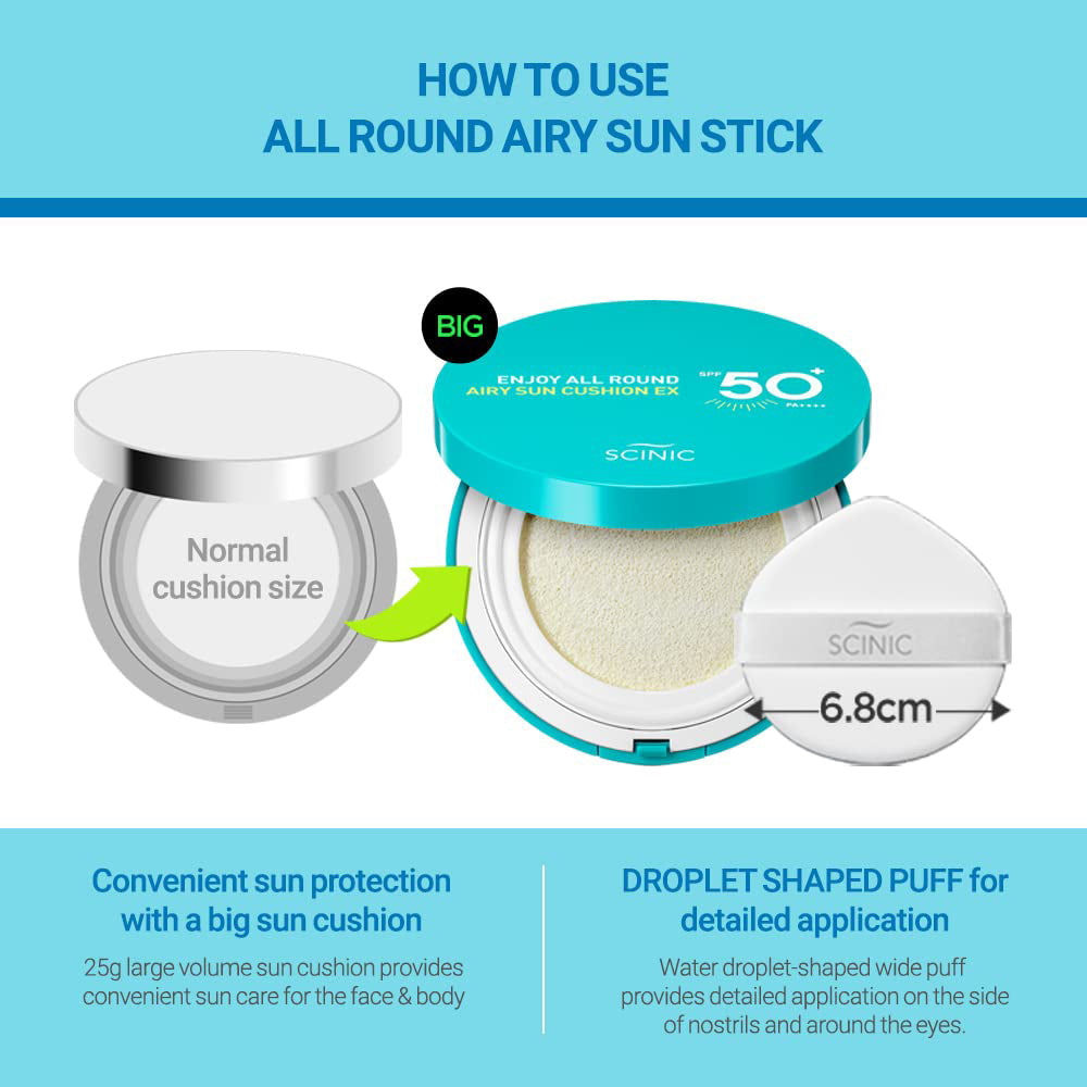 Scinic Enjoy All Round Airy Sun Cushion EX SPF50+PA++++