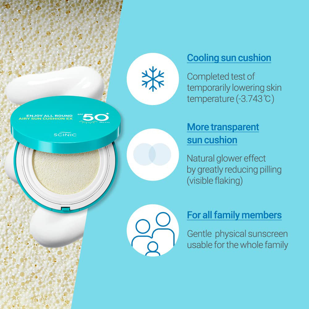 Scinic Enjoy All Round Airy Sun Cushion EX SPF50+PA++++