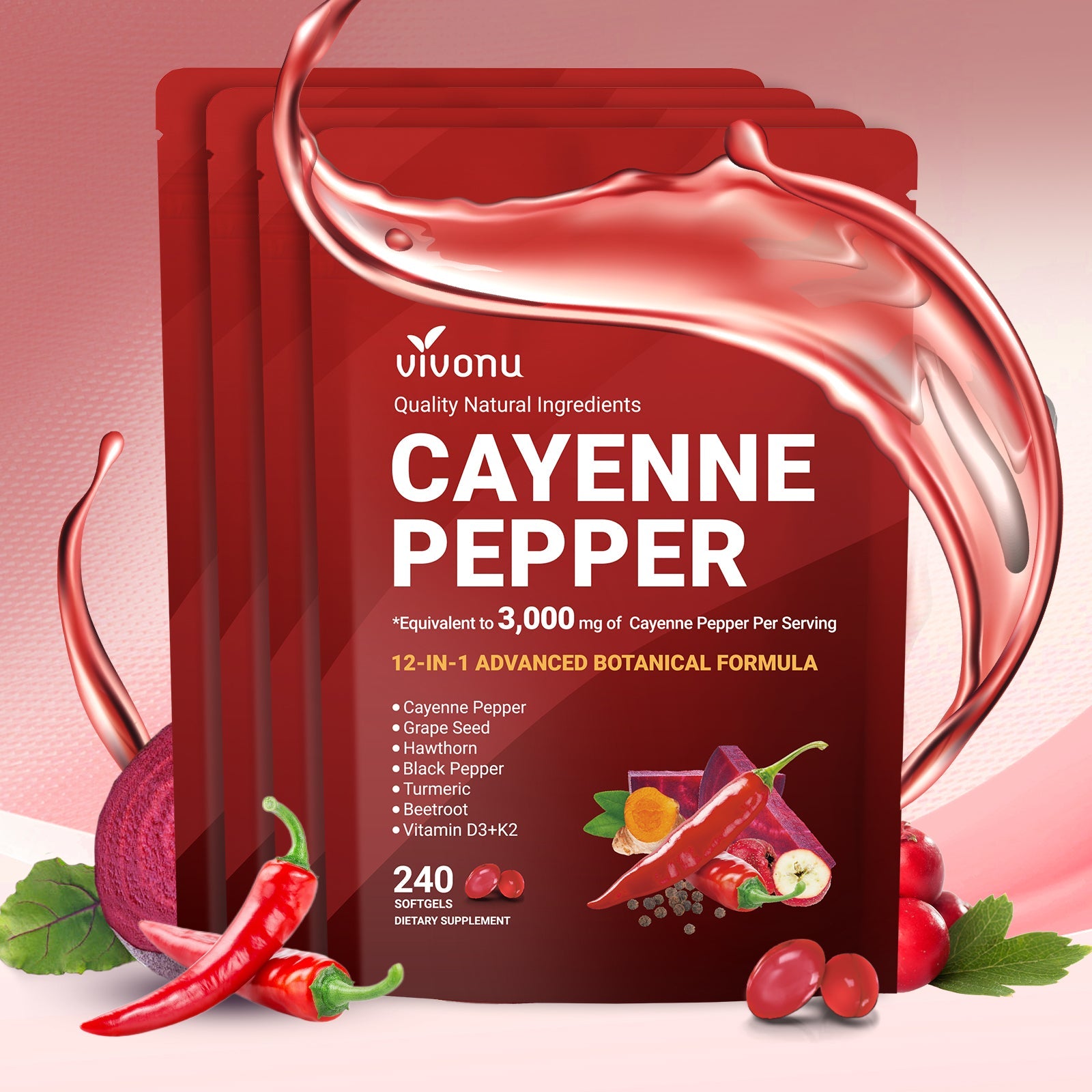 Cayenne Pepper Supplement Softgels