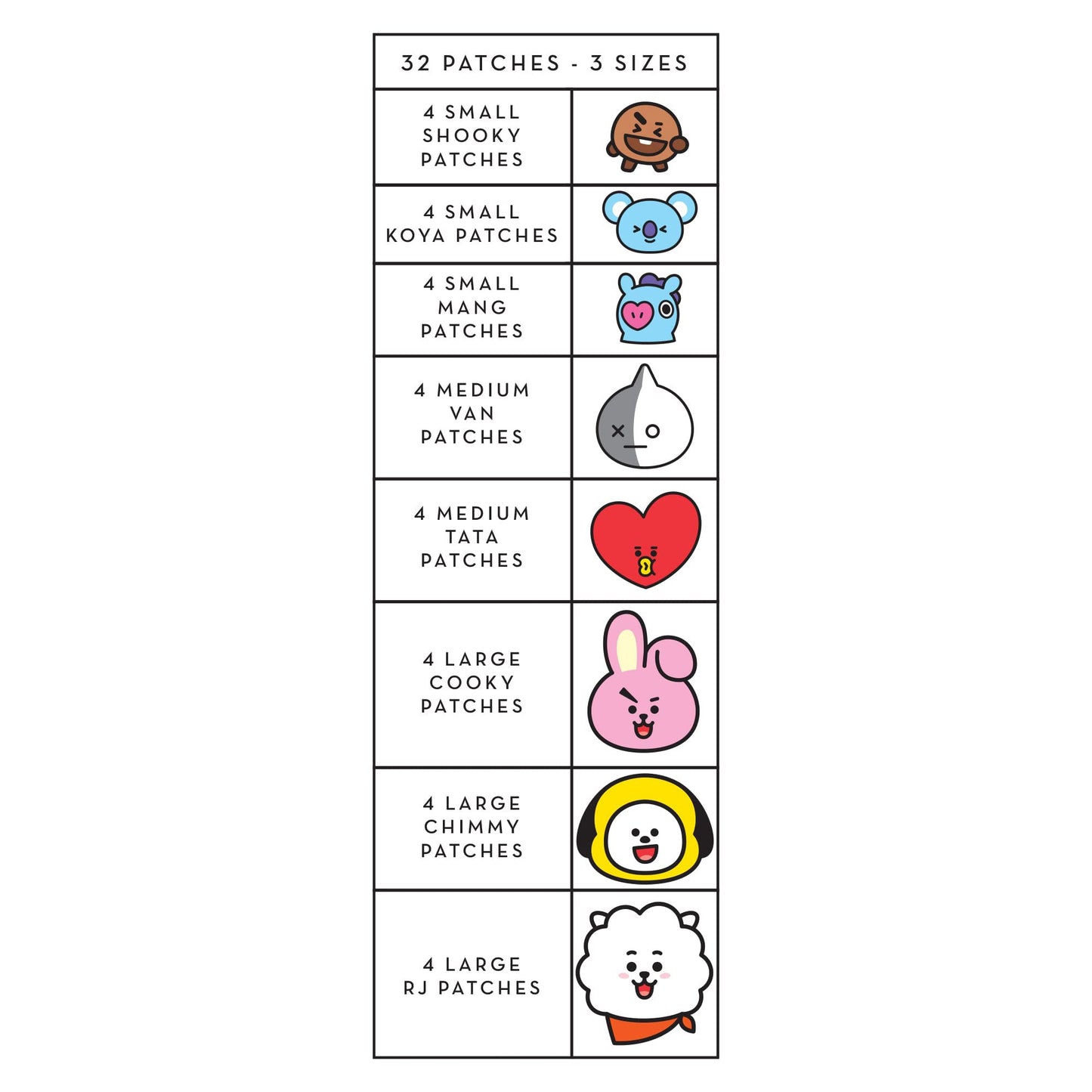 The Creme Shop BT21 Brilliant Skin Hydrocolloid Acne Patches